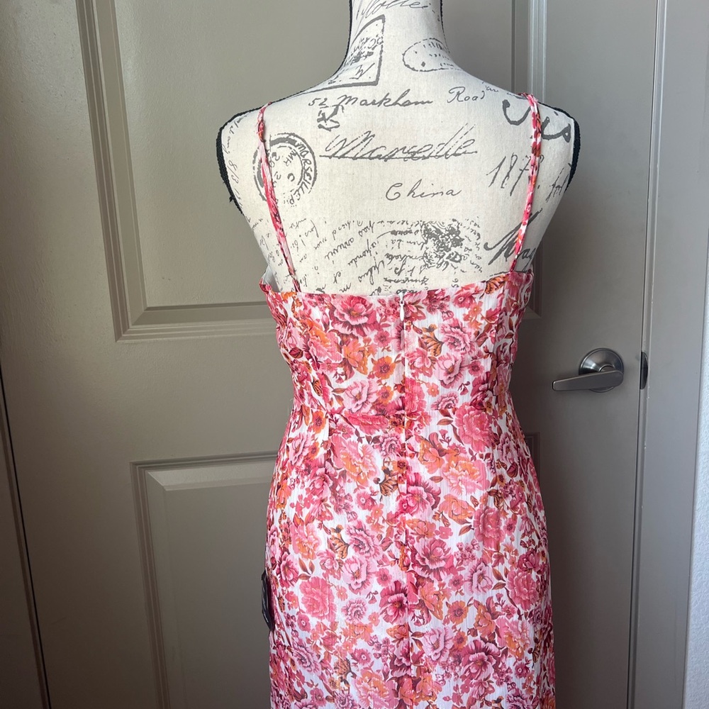 Lulu's Pink Floral High-Low Ruffle Slip Dress - Picture 8 of 12